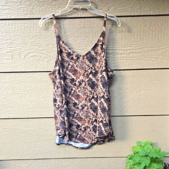 Torrid Ava stretch Snake Print Challis Cami Brown Black 3x - Picture 2 of 10